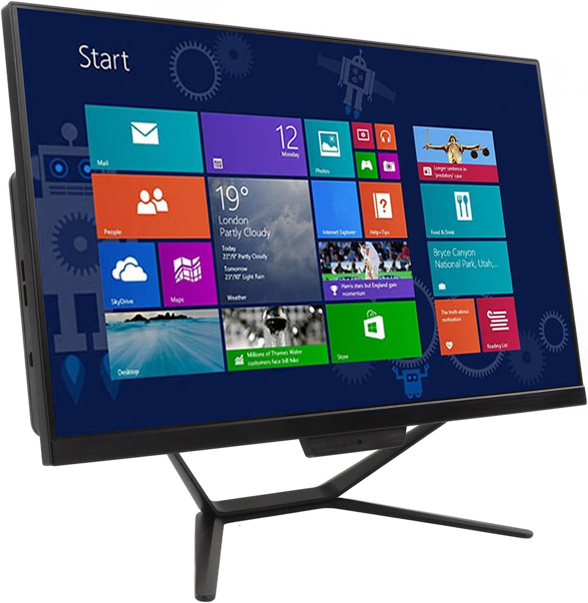 Allt-i-ett PC, 23,8 FHD 4G DDR4 AIO PC med EU Plug for Business (4+128G EU-kontakt)