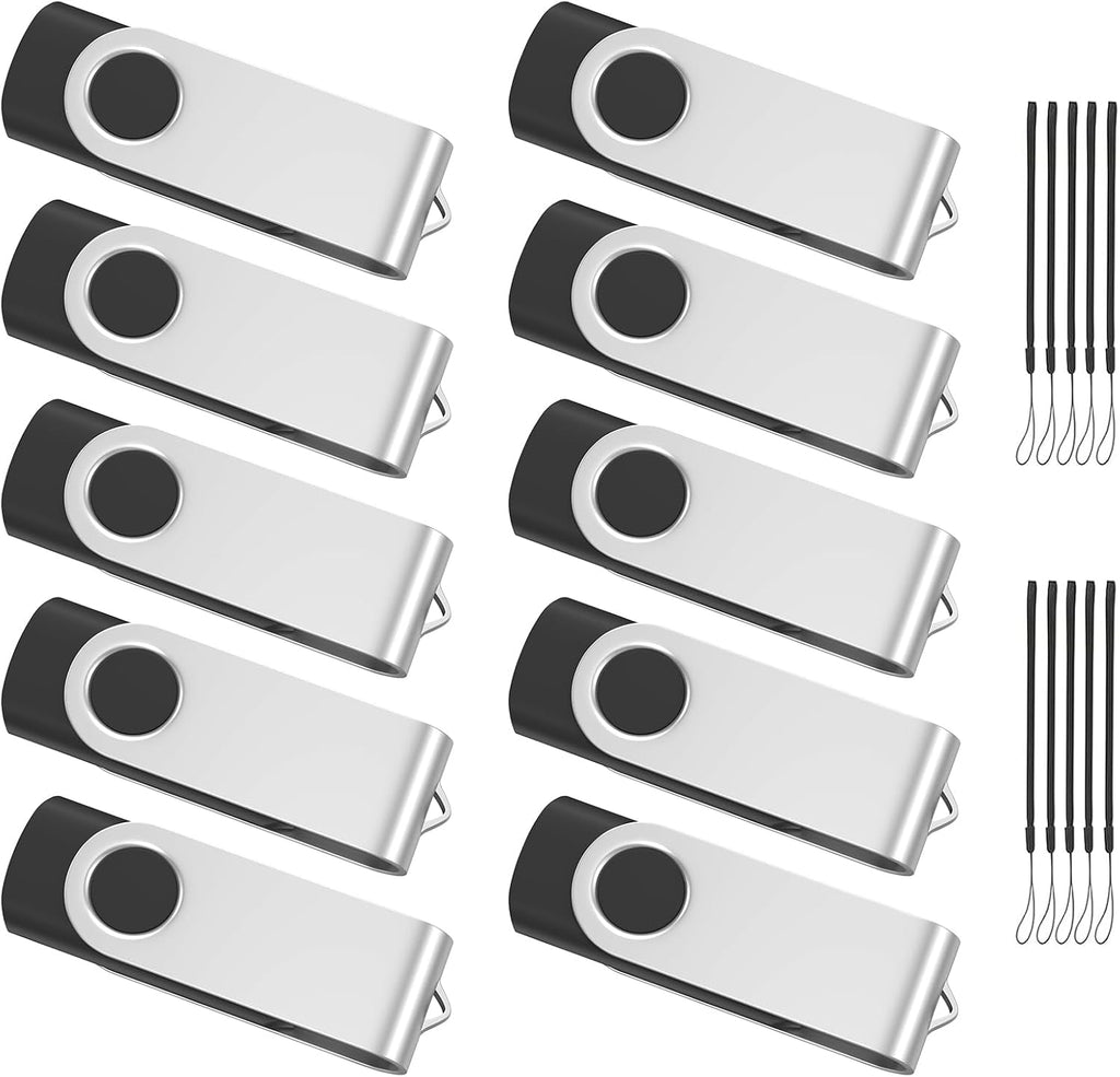 USB-minne 8 GB 10 stycken, ABLAZE mini minne minne vattentät 8 GB USB-sticks metall 10-pack för bärbar dator, dator, TV, bil