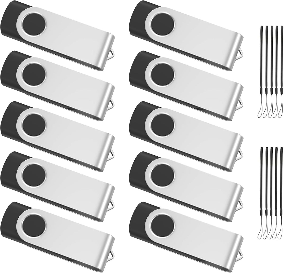 USB-minne 8 GB 10 stycken, ABLAZE mini minne minne vattentät 8 GB USB-sticks metall 10-pack för bärbar dator, dator, TV, bil