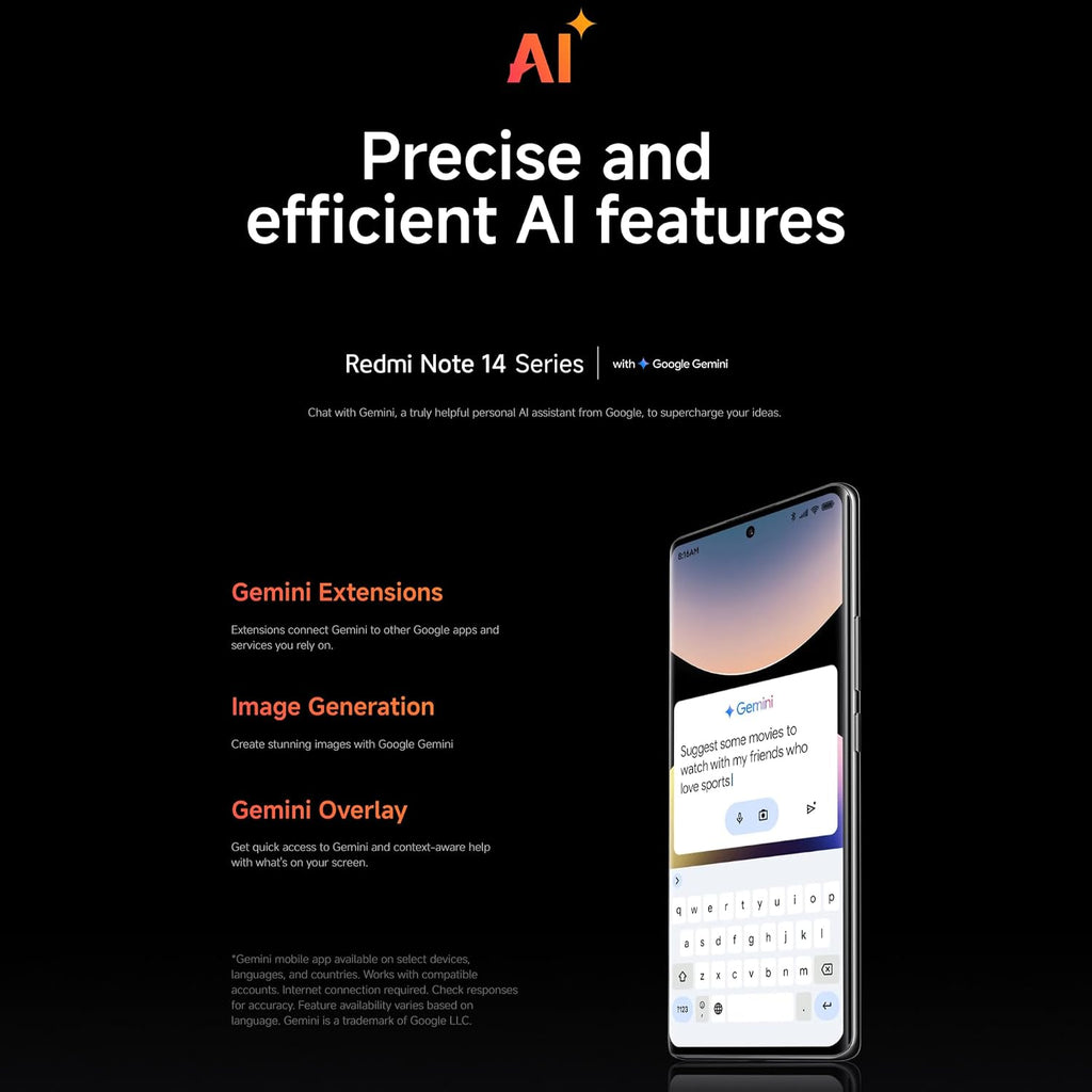 Xiaomi Redmi Note 14 5G Smartphone, 8+256 GB, lila, 108 MP AI-kamerasystem, 5 500 mAh batteri, 120 Hz ögonvårdsdisplay, AI-funktioner (laddare ingår inte)