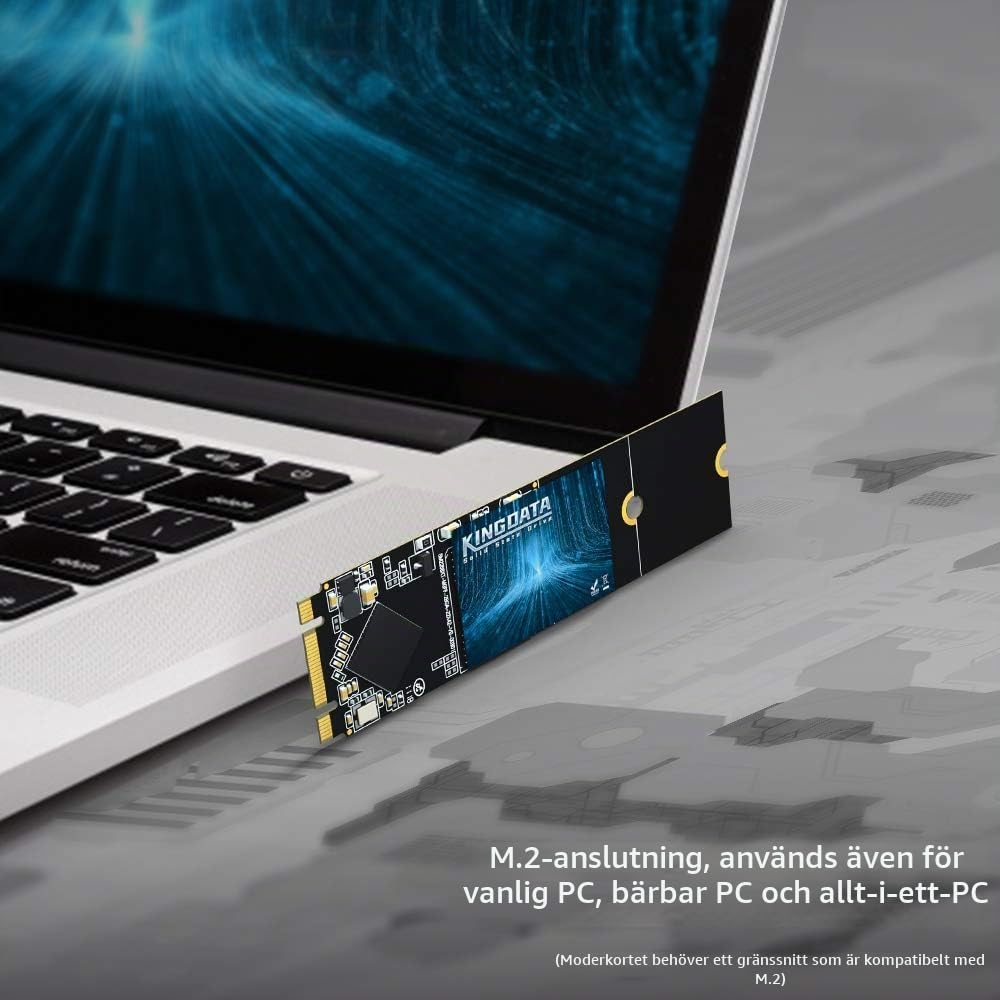 SSD M.2 2280 128GB KINGDATA Ngff SATA III 6Gb/s Högpresterande intern hårddisk för stationär bärbar dator (128GB, M.2 2280)