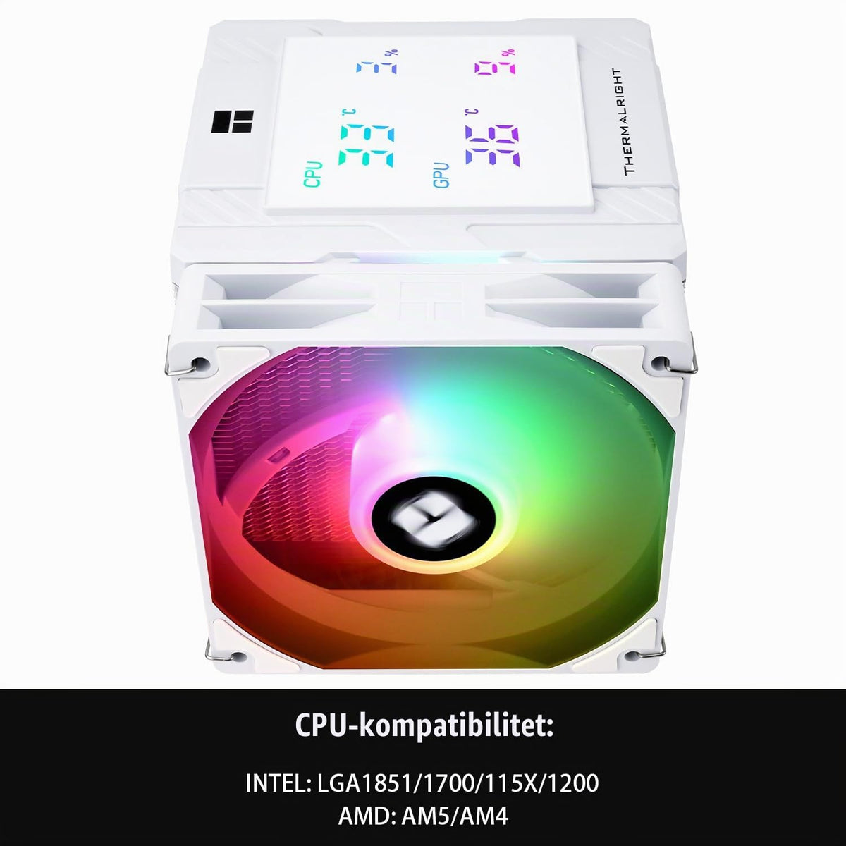 Thermalright Peerless Assassin 120 digital ARGB svart CPU-kylare, kylning med dubbla dörrar och dubbla fläktar, CPU-luftkylare, digital skärmskydd, för AM4/AM5, Intel LGA1851/1700/115X/1200