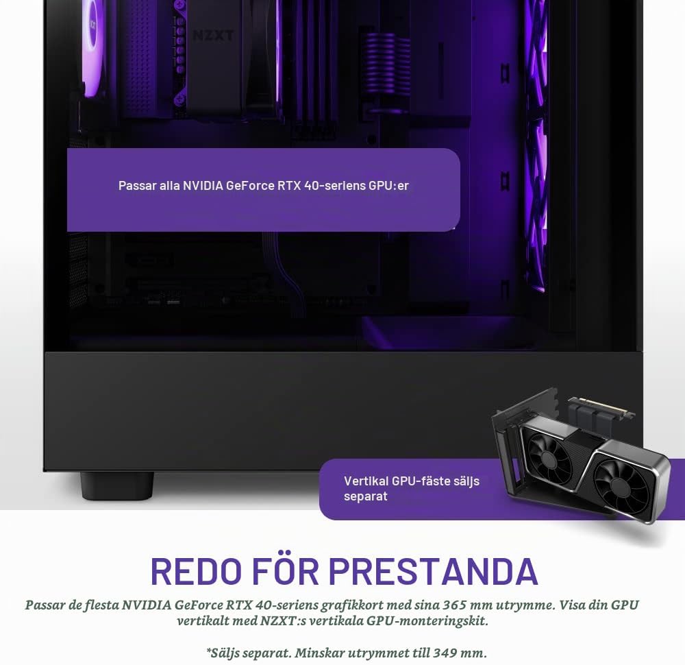 NZXT H5 Flow RGB - Kompakt Mid-Tower ATX PC-chassi - Svart