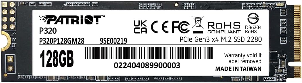 Patriot P320 512GB SSD intern - NVMe PCIe Gen 3x4 - M.2 2280 - Solid State Drive - P320P512GM28