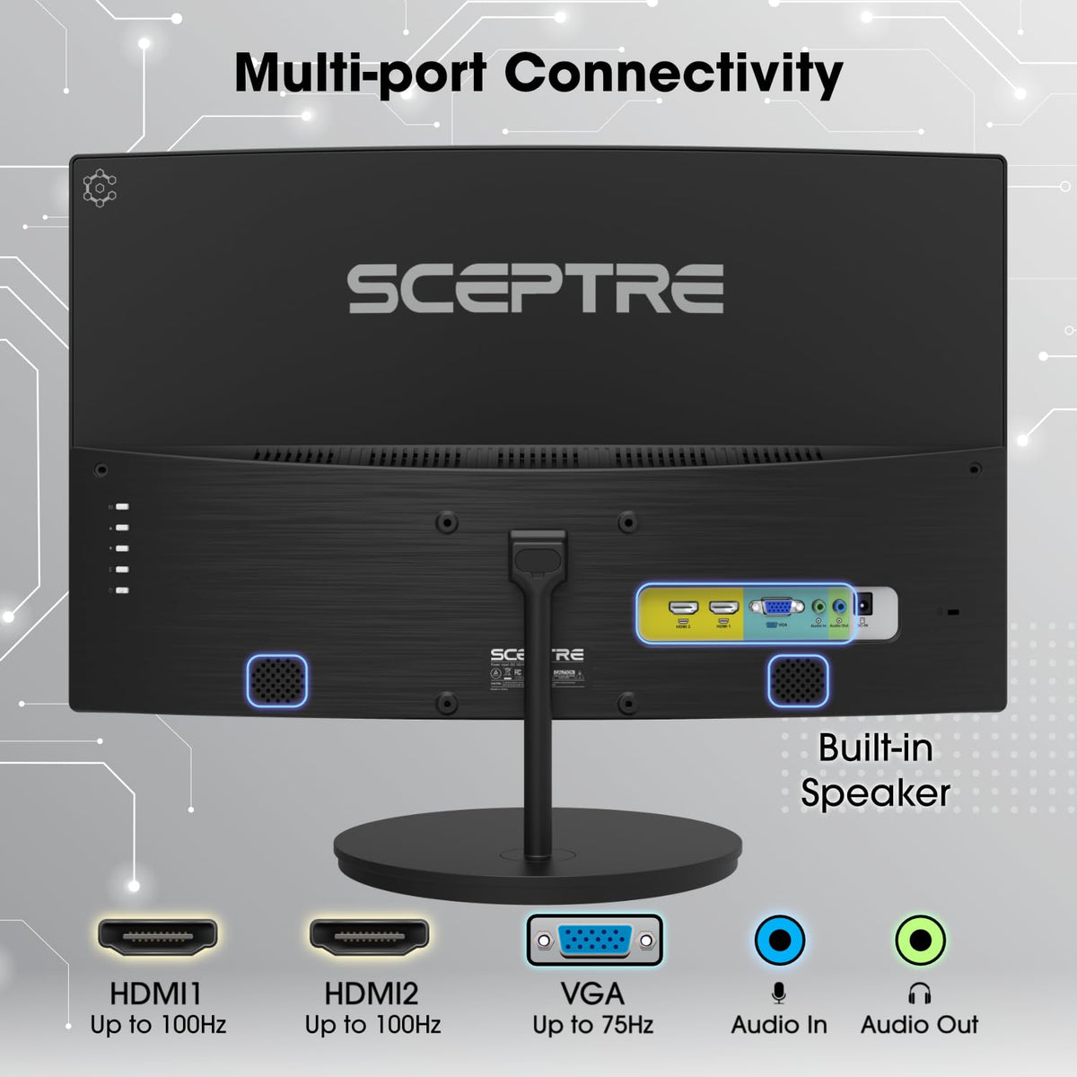 Sceptre Curved 24-inch Gaming Monitor 1080p R1500 98% sRGB HDMI x2 VGA Build-in Speakers, VESA Wall Mount Machine Black (C248W-1920RN Series)