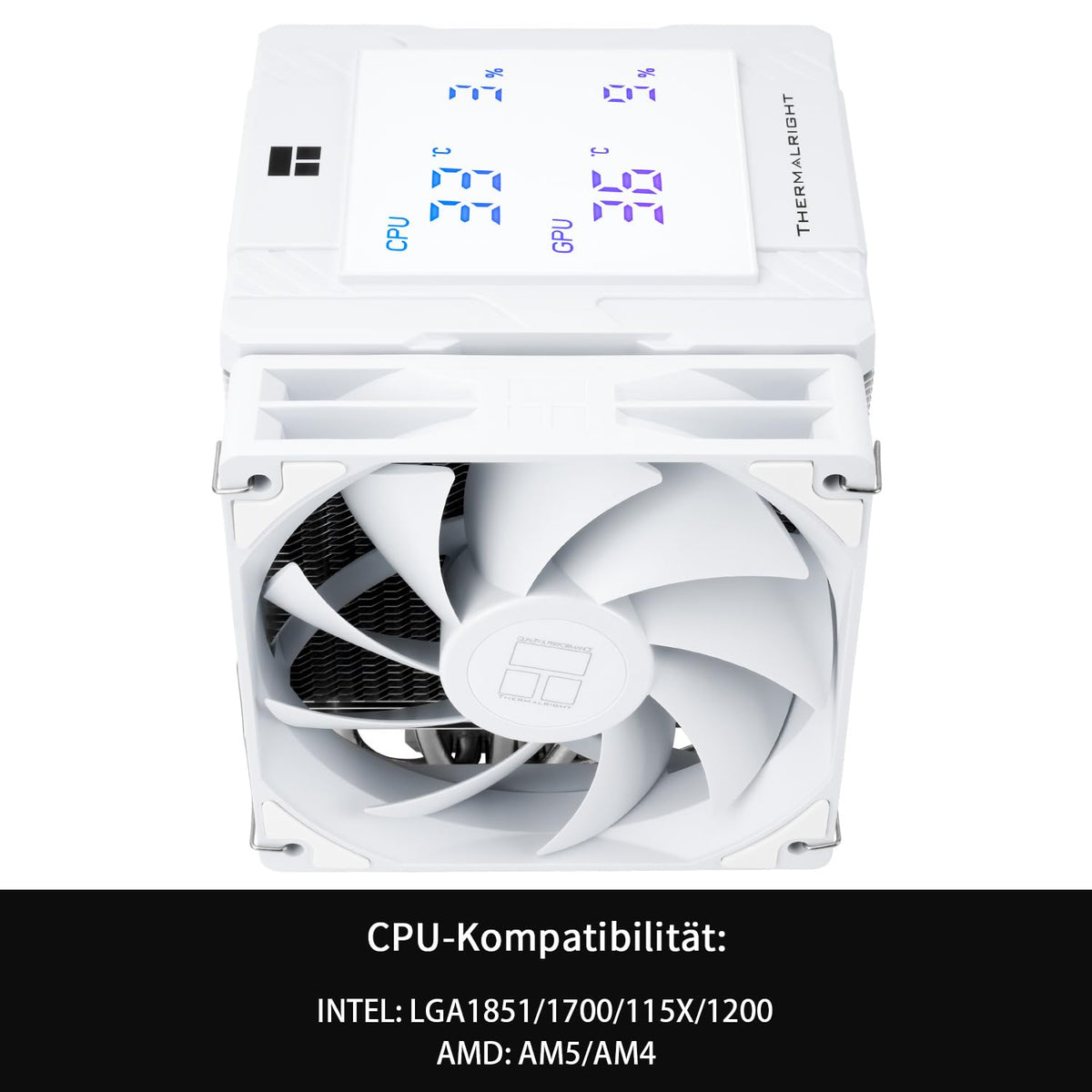 Thermalright Peerless Assassin 120 digital ARGB svart CPU-kylare, kylning med dubbla dörrar och dubbla fläktar, CPU-luftkylare, digital skärmskydd, för AM4/AM5, Intel LGA1851/1700/115X/1200
