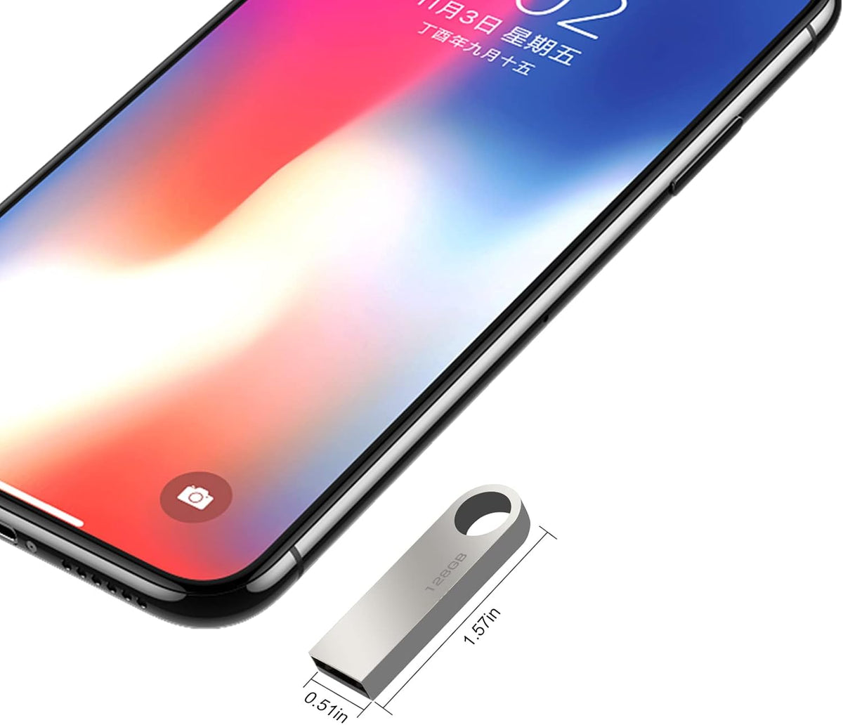 128 GB 2-i-1 USB-minne 128 GB typ-C Pendrive 128GO USB C Flash Drive 128 Giga 2-i-1 OTG Pen 128GO för PC/surfplatta/Laptop/Smartphone med typ C, Xiaomi/Huawei (silver)