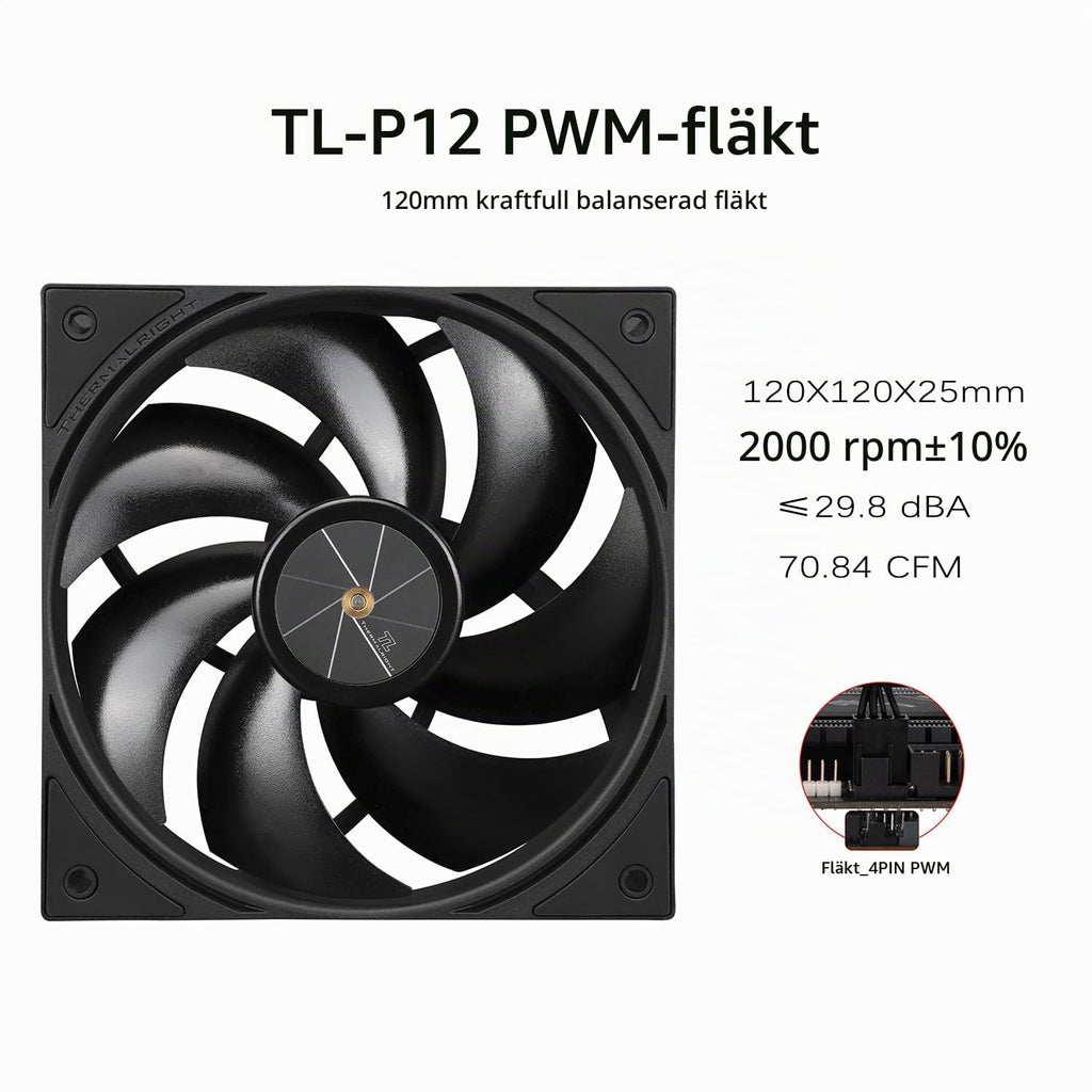 TR-Thermalright Assassin X 120 Digital ARGB vit CPU-kylare, 4 värmerör ARGB-fläkt 120 mm-2 000 varv/min, topplock med digital skärm, för AM5/AM4, Intel LGA1851/1700, vit