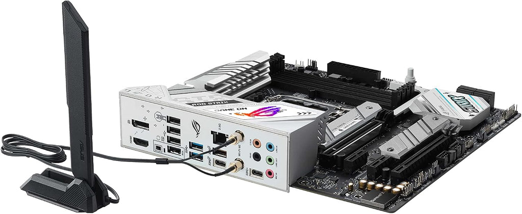ASUS ROG Strix B760-I Gaming WiFi - Intel B760 LGA 1700 Mini ITX moderkort (DDR5, 8 + 1 DrMOS, PCIe 5.0, 2 x PCIe 4.0 M.2, wifi 6E, 2.5G Ethernet, USB 3.2 Gen 2 x 2 Type-C, Aura Sync RGB)