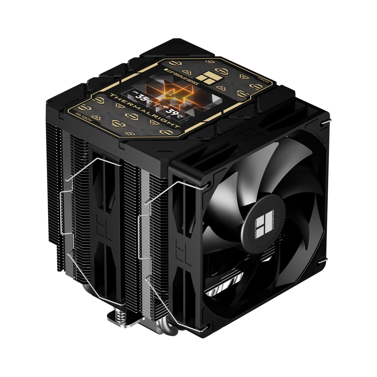 Thermalright Peerless Assassin 120 Vision ARGB svart CPU-kylare, PC-kylning med 6 värmerör, 2,8-tums magnetisk skärm (320 x 240 upplösning), för AMD AM4/AM5 och Intel LGA1700/1851