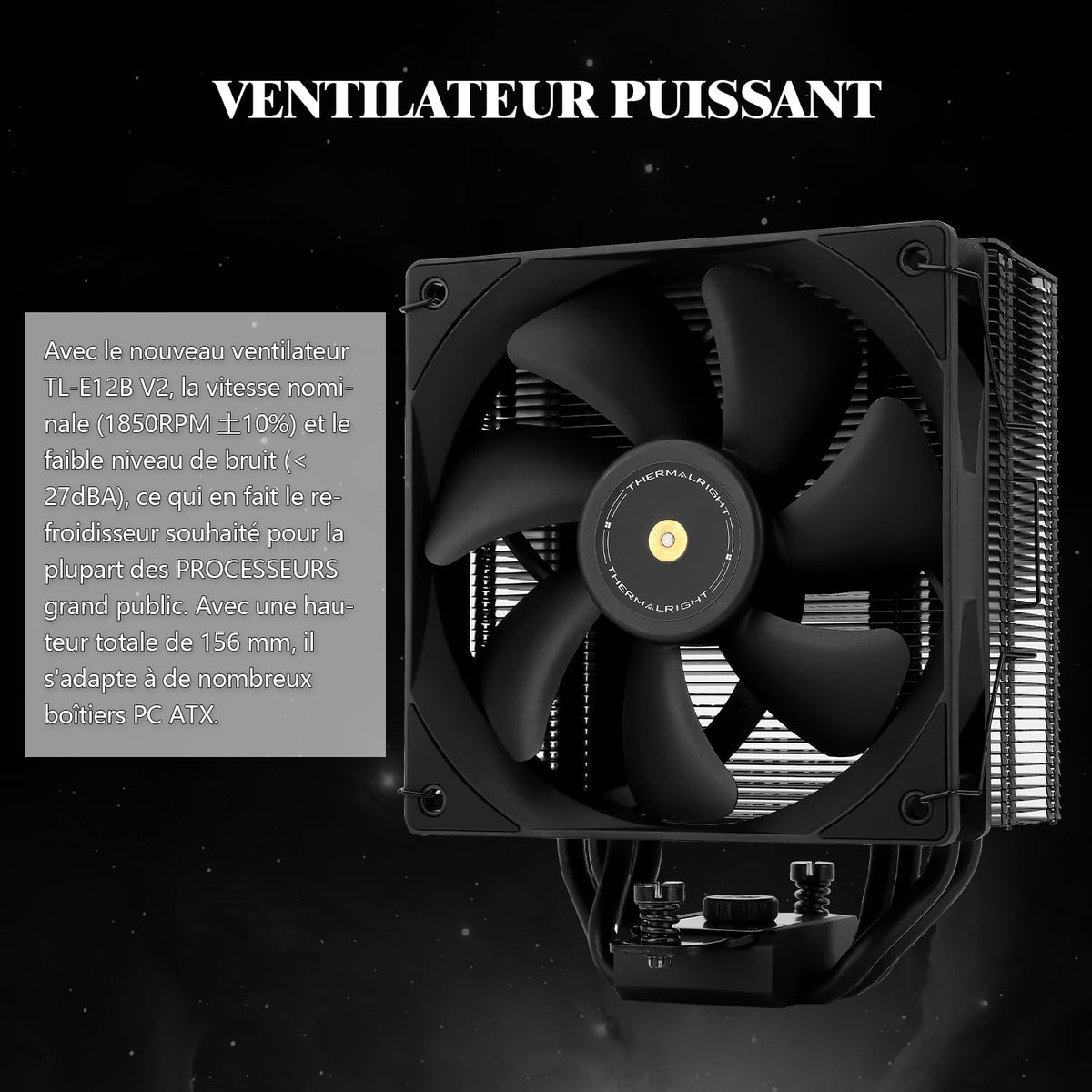 Thermalright Assassin Spirit 120 EVO ARGB AGHP PWN 4:e generationens CPU-kylare tyst CPU-kylare kompatibel med AM4/AM5/Intel Iga 1700/1851/1150/1151/1200, svart
