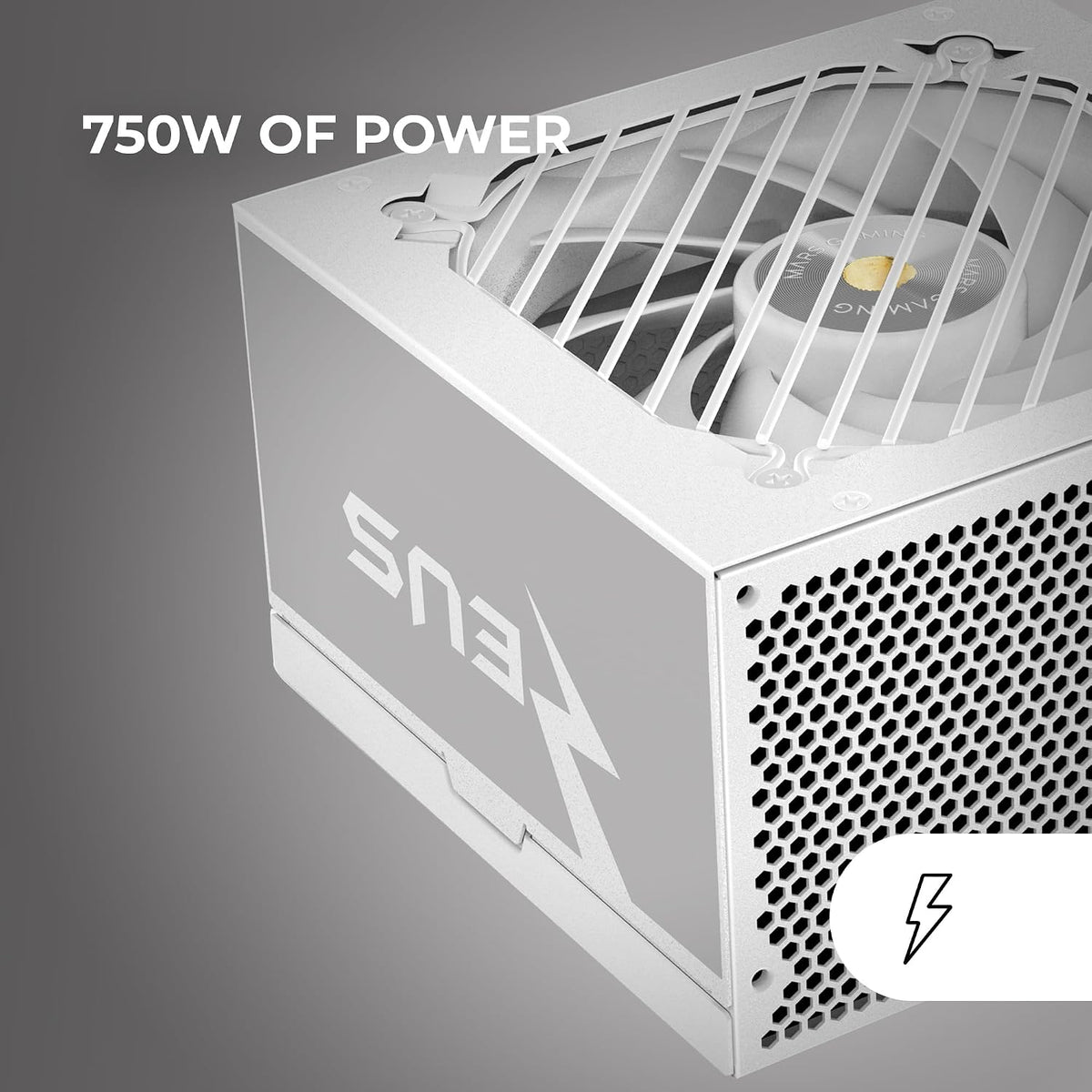 Mars Gaming MPZE750SI, ATX Nätaggregat 750W, 10 Års Garanti, 80 Plus Silver, +87% Effektivitet, AI2-RPM, DC-DC och SMD Tekniker, Aktiv PFC, Japanska Toshin Kyogo Kondensatorer 105º, Vit