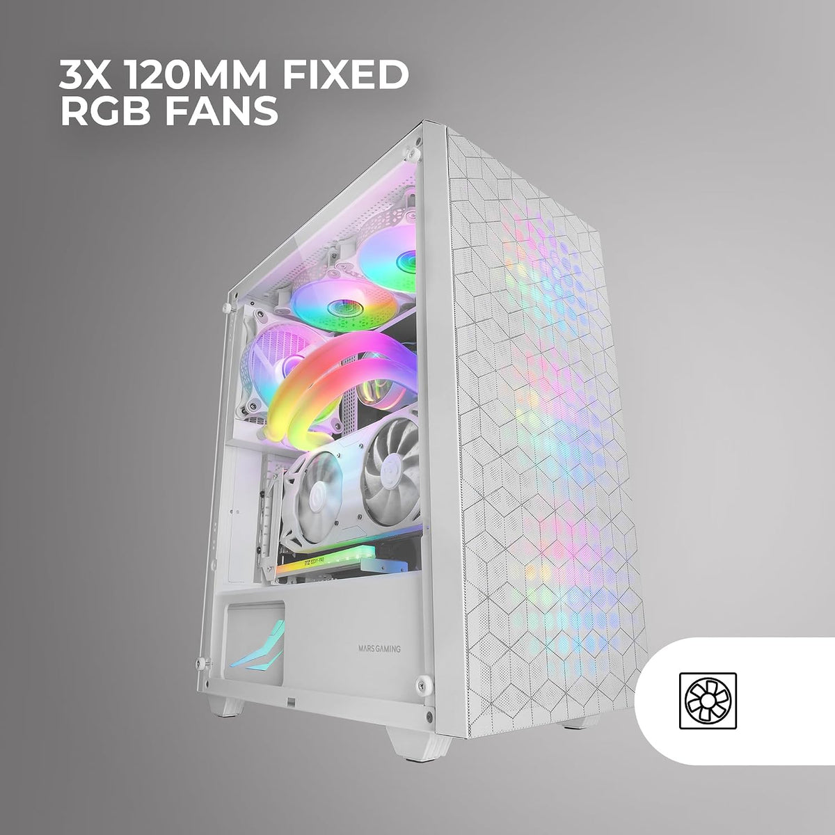 Mars Gaming MC-S1, ultrakompakt Micro-ATX PC-fodral, ARGB frontbelysning 12 lägen, FRGB-fläkt, spelfodral för helsidofönster, stöder vätskekylare upp till 120 mm, rosa