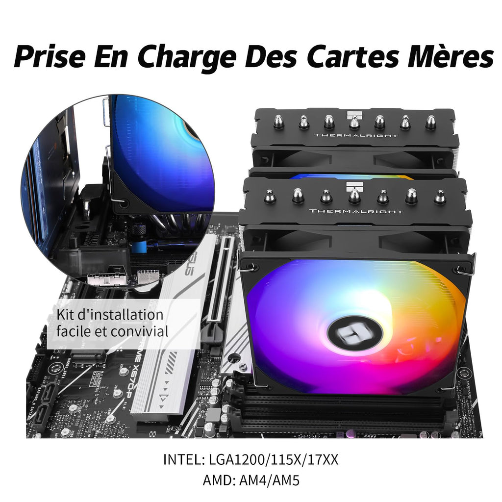 TR Phantom Spirit 120SE CPU-kylare, 7 värmerör, dubbel fläkt TL-C12B V2 PWM, AGHP Technilogy 4.0, för AMD AM4 AM5/Intel 1700/1150/1151/1200