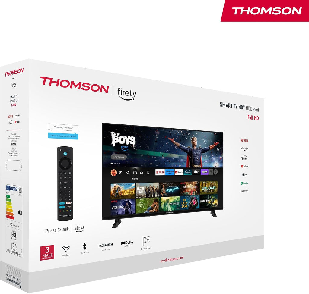 Thomson TV 50 tum (126 cm) 4K UHD Smart Fire TV, Alexa Röststyrning, Trippel tuner (DVB-T/T2/C/S/S2), Dolby Vision, Dolby Atmos, HDR10, HDMI 2.1, WiFi, Bluetooth - 50UF4S35
