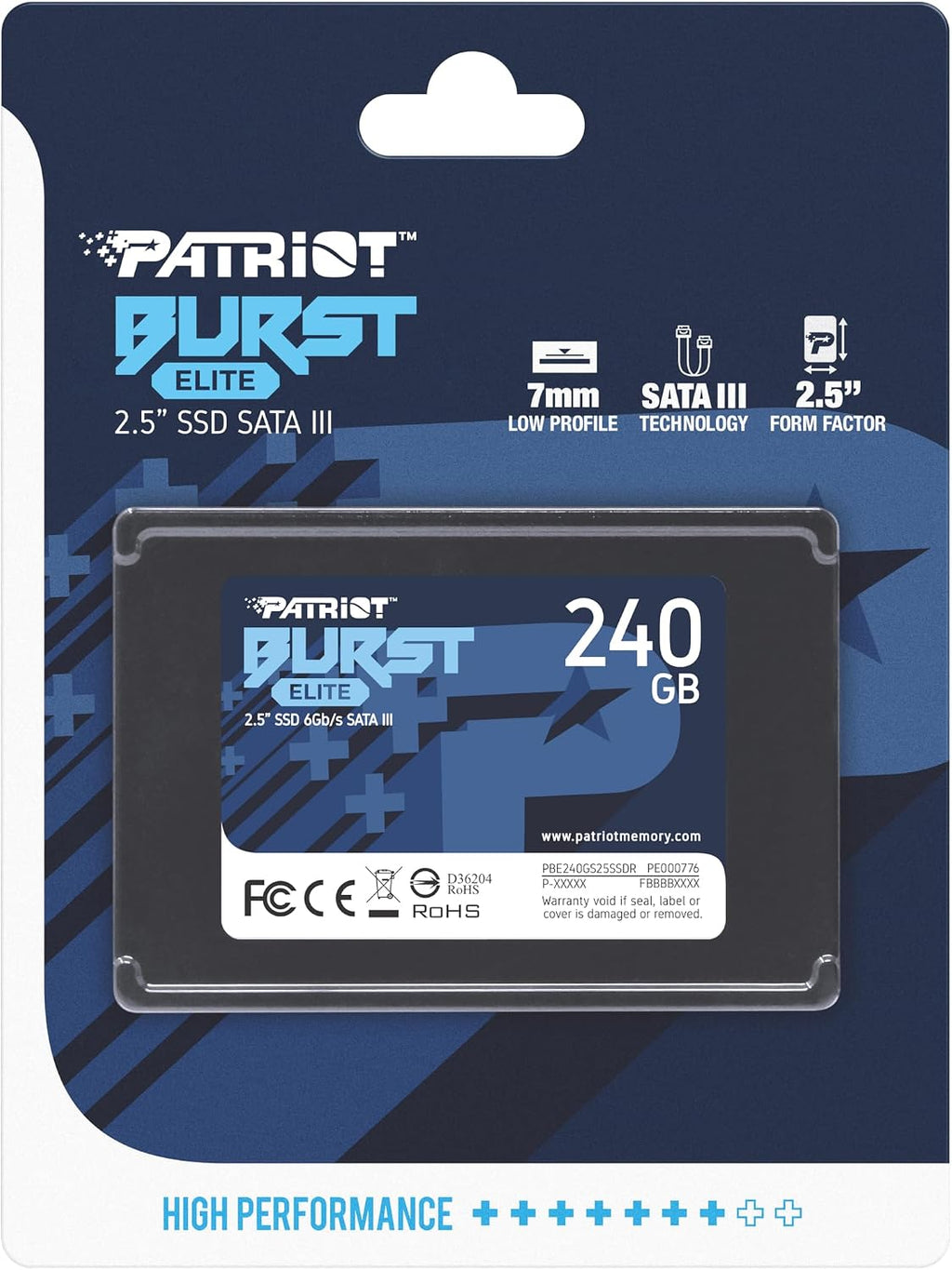 Patriot Burst Elite SATA 3 480 GB SSD 2,5 tum Solid State Drive