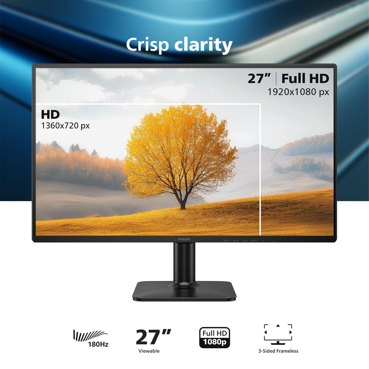 Philips 24 Inch Computer Monitor FHD 100Hz VA VESA Flicker-Free, 241V8LB