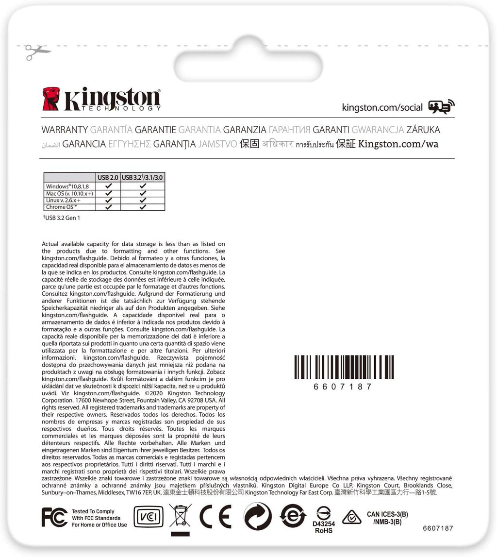 Kingston DataTraveler Exodia DTX/64GB-2P USB-minne USB 3.2 Gen 1 – med skyddskåpa och nyckelring i flera färger