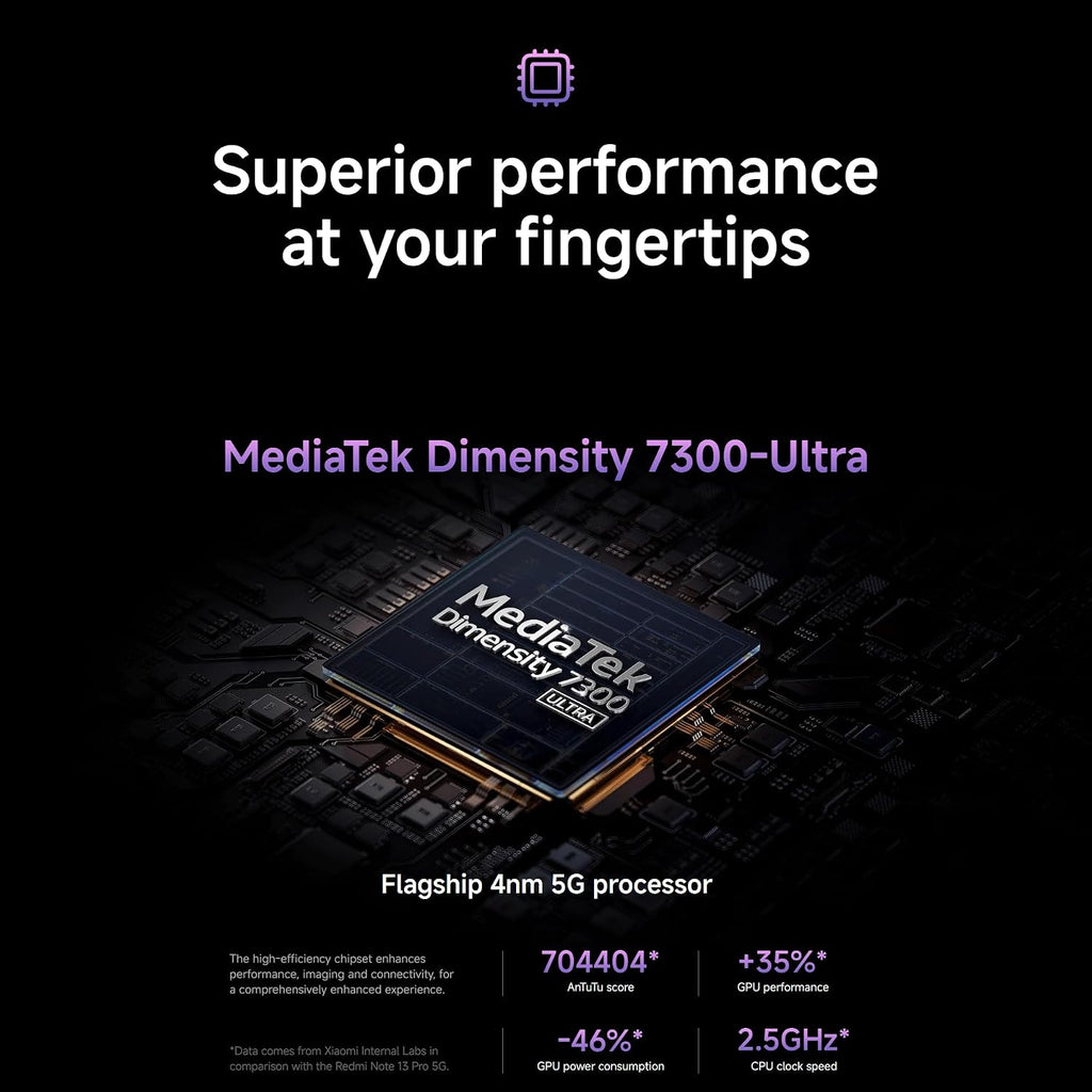 Xiaomi Redmi Note 14 5G Smartphone, 8+256 GB, lila, 108 MP AI-kamerasystem, 5 500 mAh batteri, 120 Hz ögonvårdsdisplay, AI-funktioner (laddare ingår inte)
