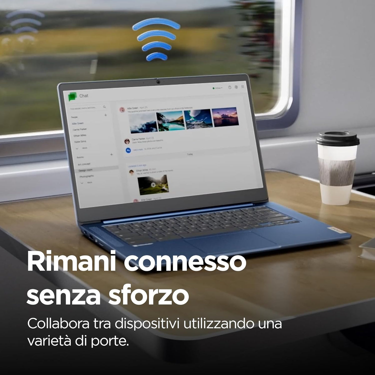 Lenovo IdeaPad Slim 3 Chromebook 14 tum FHD bärbar dator (1 920 x 1 080), MediaTek Kompanio 520, 8 GB RAM, 128 GB eMMC, ChromeOS, WiFi 6 – Abyss Blue, exklusiv Amazon