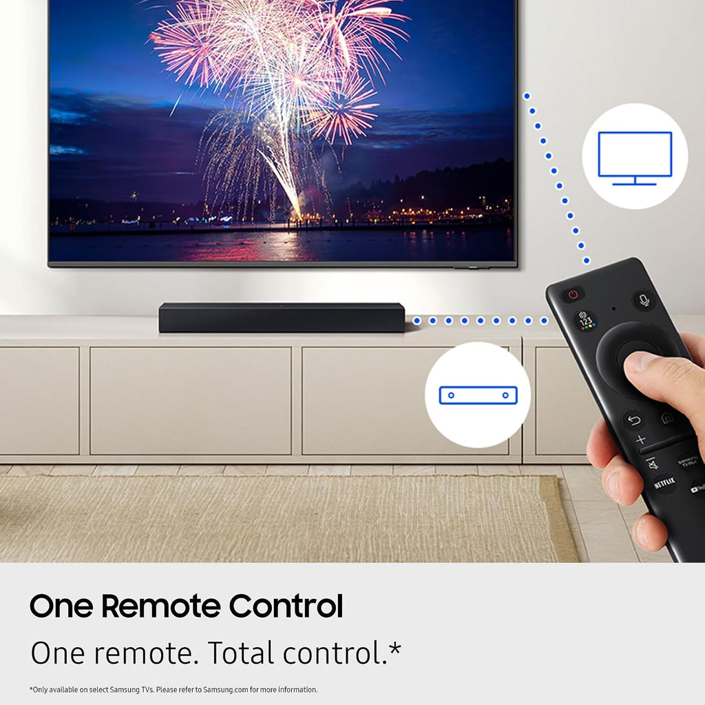 Samsung B-Series Soundbar HW-B550F 2.1 ch DTS Virtual:X Soundbar with Subwoofer (2025 Model) Voice Enhance Mode, Bass Boost, Adaptive Sound
