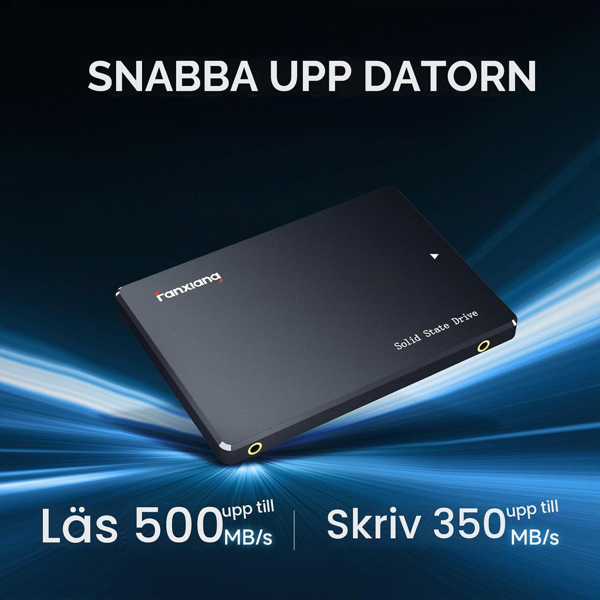 Fanxiang S101 1 TB SSD SATA III 6 Gb/s 2,5 tum intern solid state-enhet, läshastighet upp till 550 MB/sek, kompatibel med bärbara datorer och PC stationära datorer (svart)
