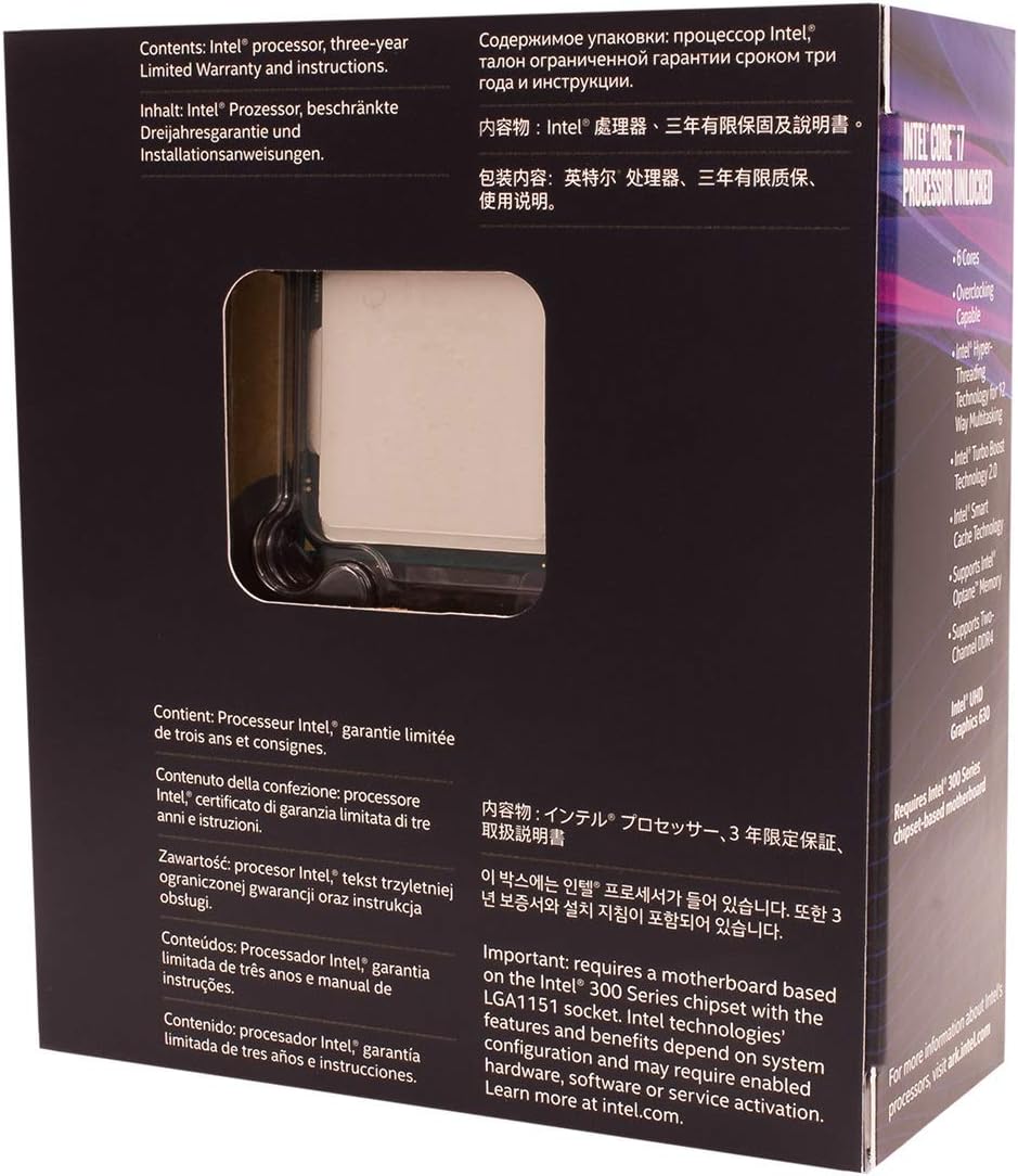 Intel Core i7-8700K processor (12 MB cache, upp till 6 kärnor, 3,70 GHz)