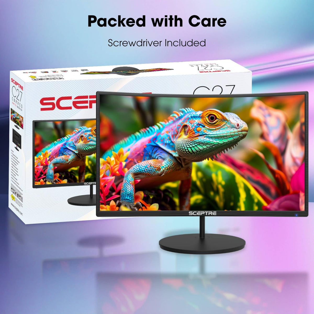 Sceptre Curved 24-inch Gaming Monitor 1080p R1500 98% sRGB HDMI x2 VGA Build-in Speakers, VESA Wall Mount Machine Black (C248W-1920RN Series)