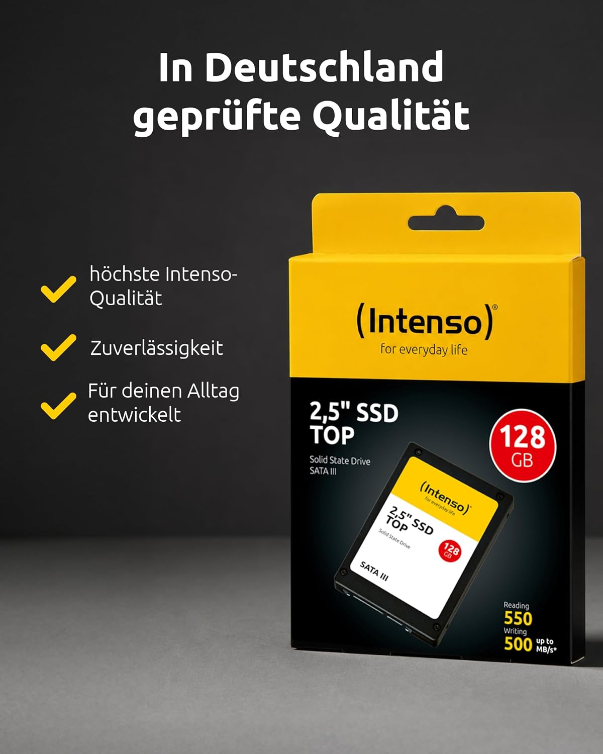 Intenso 2 x 128 GB intern 2,5 tum SSD SATA III Top – laptop och PC-hårddisk