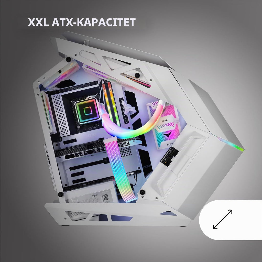 Mars Gaming MC-S1, ultrakompakt Micro-ATX PC-fodral, ARGB frontbelysning 12 lägen, FRGB-fläkt, spelfodral för helsidofönster, stöder vätskekylare upp till 120 mm, rosa
