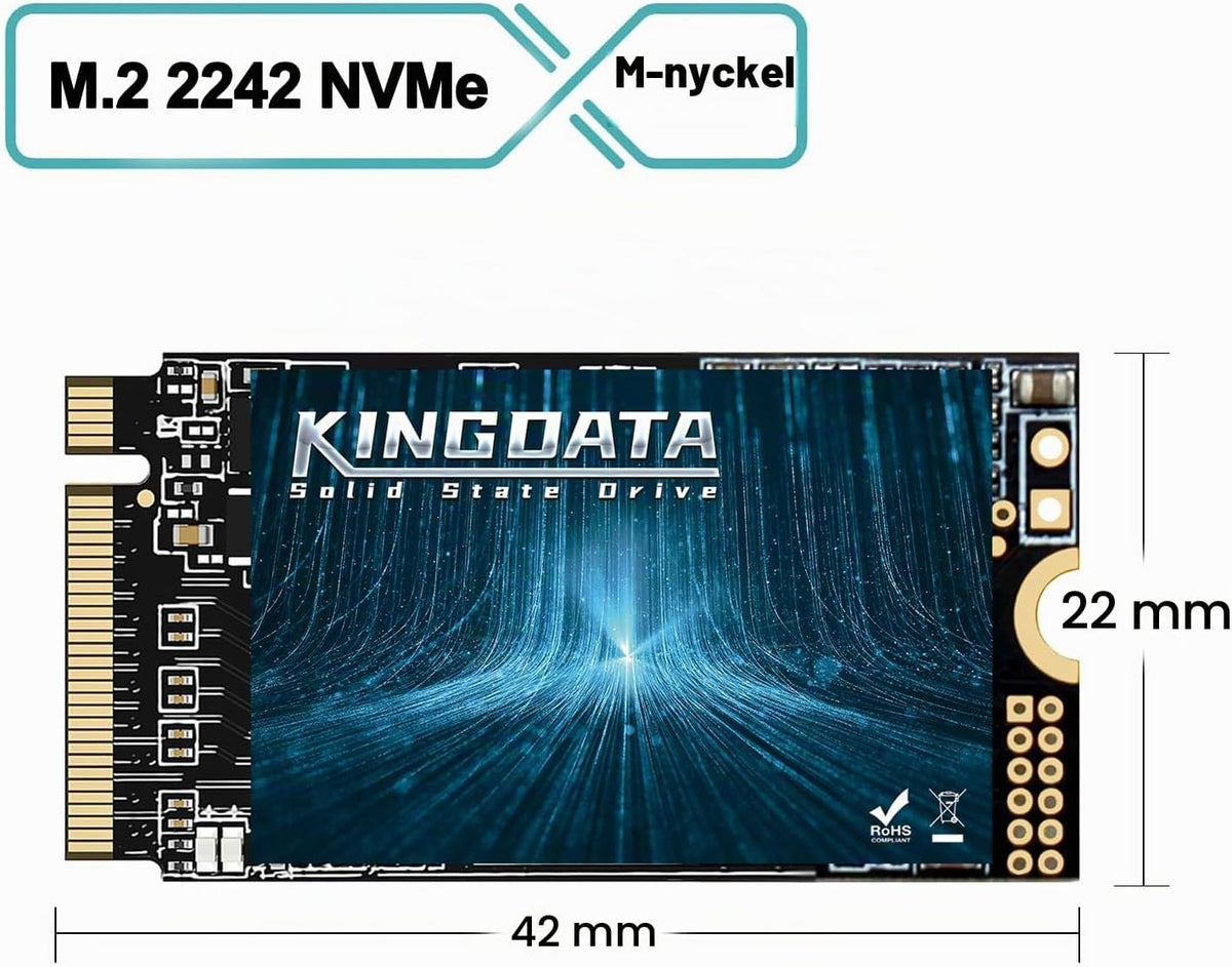 SSD M.2 2280 128GB KINGDATA Ngff SATA III 6Gb/s Högpresterande intern hårddisk för stationär bärbar dator (128GB, M.2 2280)