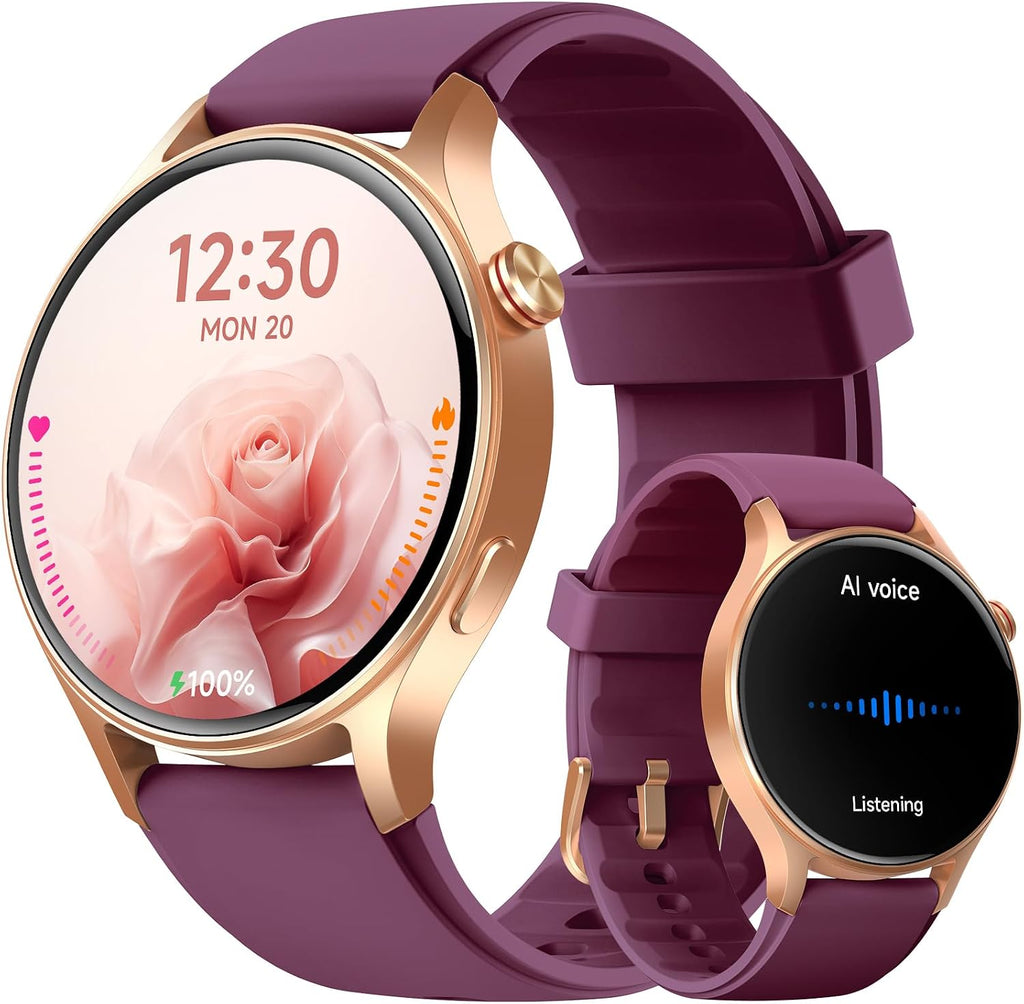 Smart Watch for Men Women, Answer/Make Call, AMOLED Ultra-Clear Screen Activity Trackers with Heart Rate/Sleep/Step Monitor, Smartwatch for iPhone/Samsung/Android, 110+ Sport Modes, 3ATM Waterproof