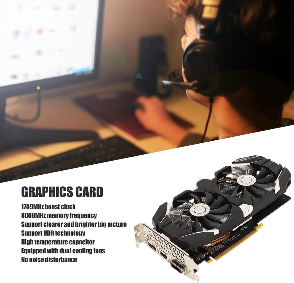 1060 GDDR5 Dual Fan Desktop PC Grafikkort 4K HDR 8008MHz för 1060 6GB, 1060 5GB, 1060 3GBGTX 1060 6GB, 1060 5GB, 1060 3GB.(6 GB)