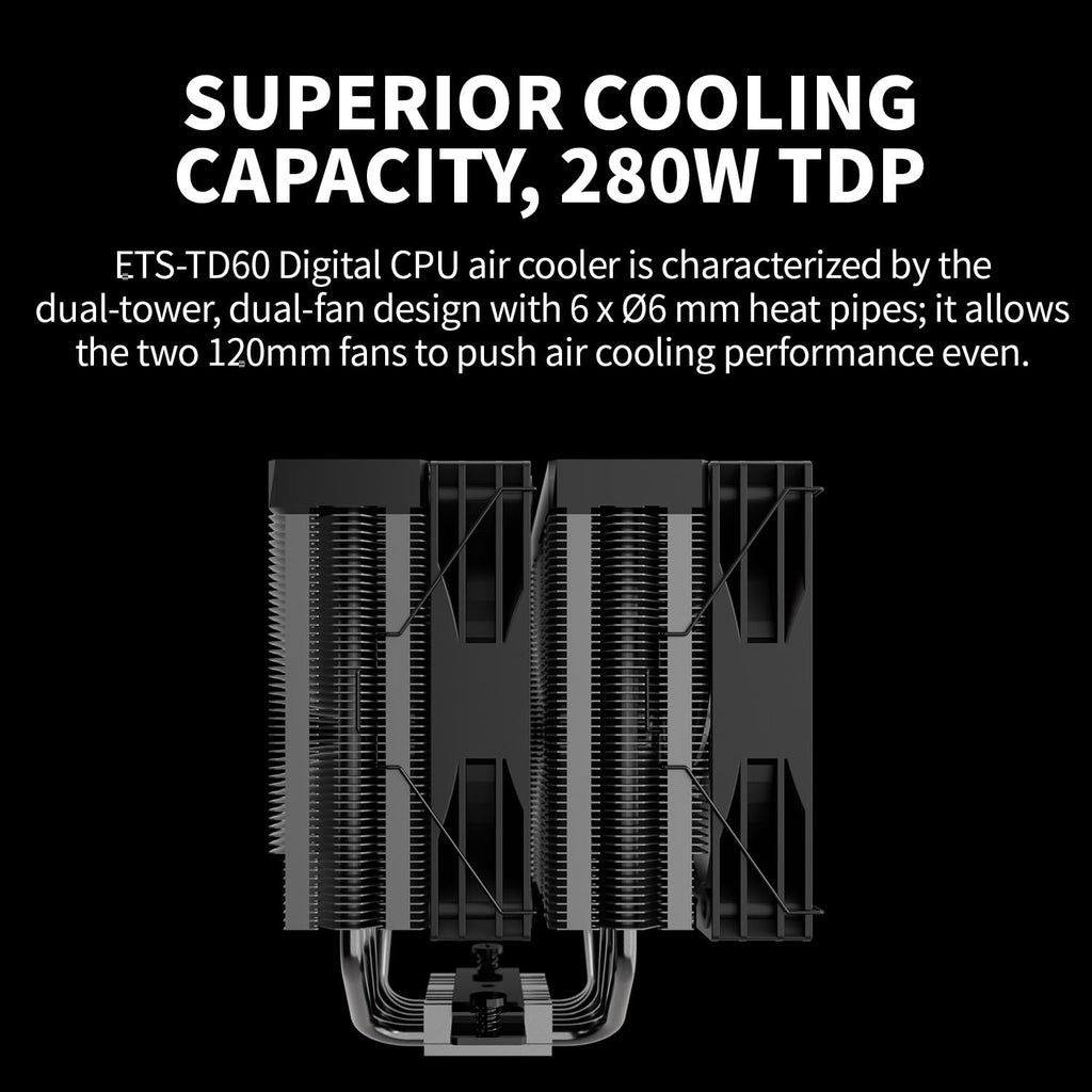 ENERMAX ETS-T41 CPU-kylare | 2 x 120 mm PWM-fläkt forward-omvänd bladdesign