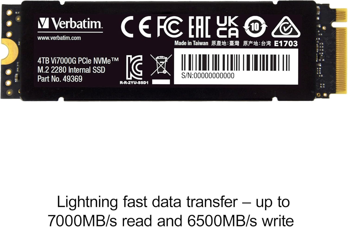 Verbatim Vi560 S3 SSD, intern SSD-enhet med 2 TB datalagring, Solid State Drive med SATA III M.2 2280 och 3D NAND-teknik, svart, perfekt för bärbar dator och Ultrabook