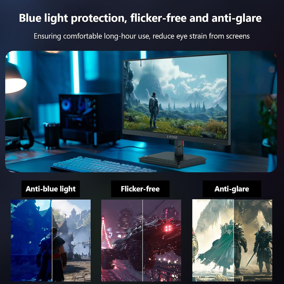 Z-Edge AGEX Böjlig Spel Datorskärm 34 Tum 240Hz, 3440x1440, Höjjusterbar 115mm, UWQHD Ultrawide 21:9, 1500R VA, 1ms, FreeSync, 4000:1, PIP PBP, 2×DP1.4, 2×HDMI2.1, VESA (DP-kabel ingår)