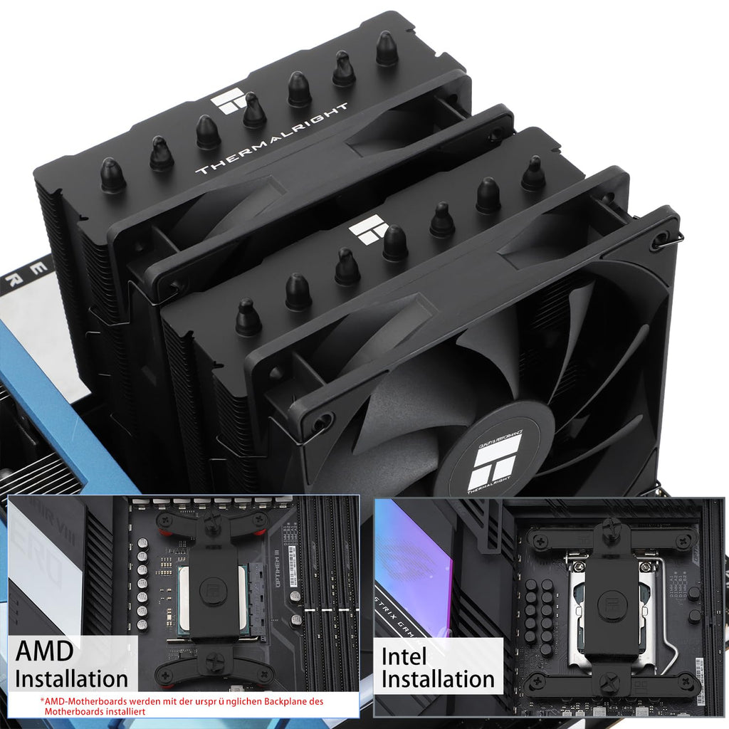 TR-Thermalright Phantom Spirit 120 SE ARGB CPU Kühler, Doppelturm med 7 värmepipor, dubbel TL-C12B V2 PWM-kabel, för AM5/AM4, Intel lga1851/1700/115x/1200,154 mm, hög dator, Kühlung
