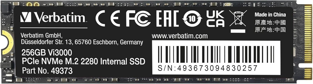 Verbatim Vi560 S3 SSD, intern SSD-enhet med 2 TB datalagring, Solid State Drive med SATA III M.2 2280 och 3D NAND-teknik, svart, perfekt för bärbar dator och Ultrabook