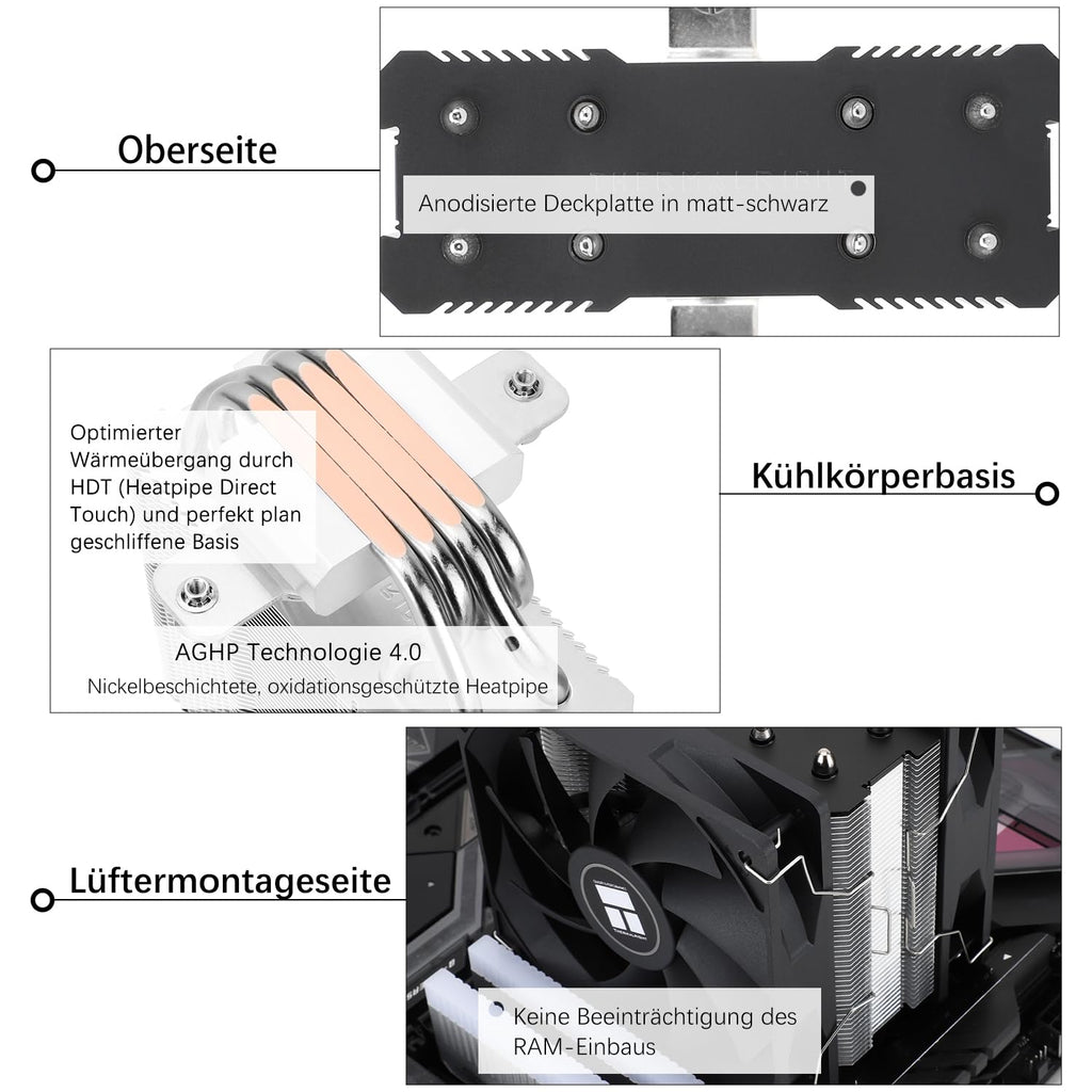 TR-Thermalright Assassin X 120R SE CPU-kylare - 4 värmerör, 120 mm tyst fläkt, för AMD AM4/AM5, Intel LGA1851/1700/115x/1200, PC-kylare