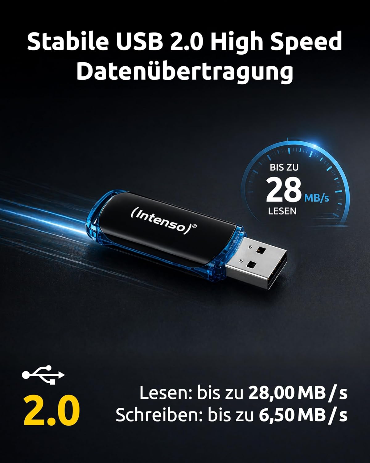 Intenso Business Line - Flash Drive 16 GB - USB 2.0, Black/Red