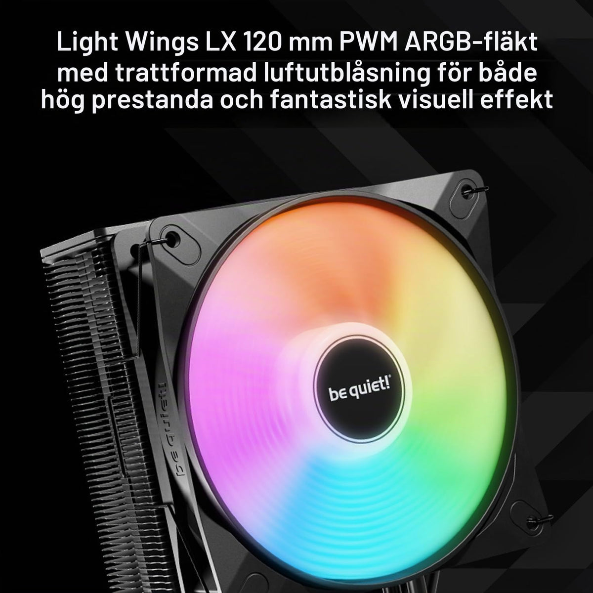 be quiet! Pure Rock 3 Black luftkylare, mycket hög kylprestanda, 4 högpresterande heatpipes med HDT-teknik, optimerad Pure Wings 3 120 mm PWM-fläkt, förinstallerad monteringsbrygga