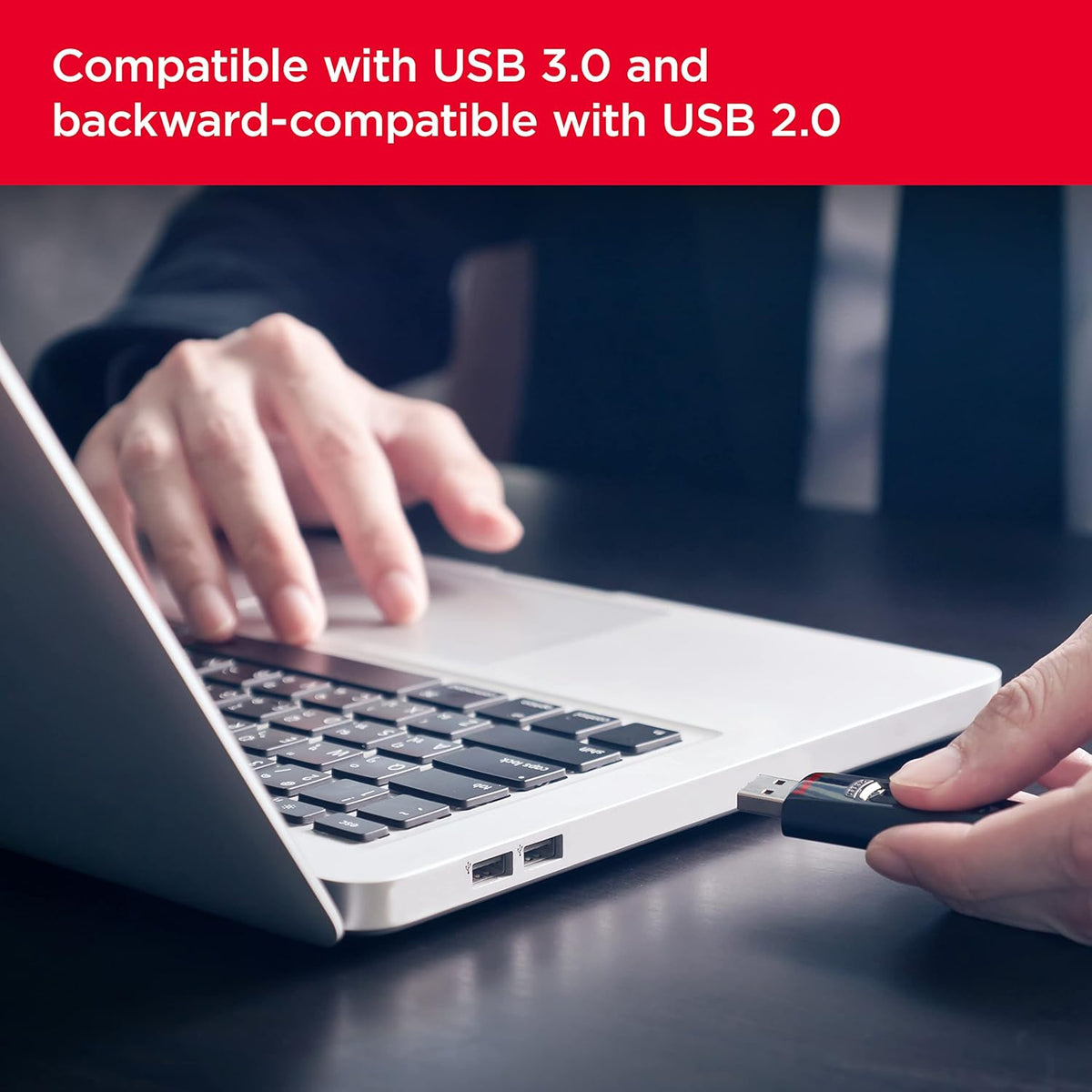 SanDisk Ultra 256GB USB 3.0 Flashminne, Läshastigheter upp till 130 MB/s, Svart