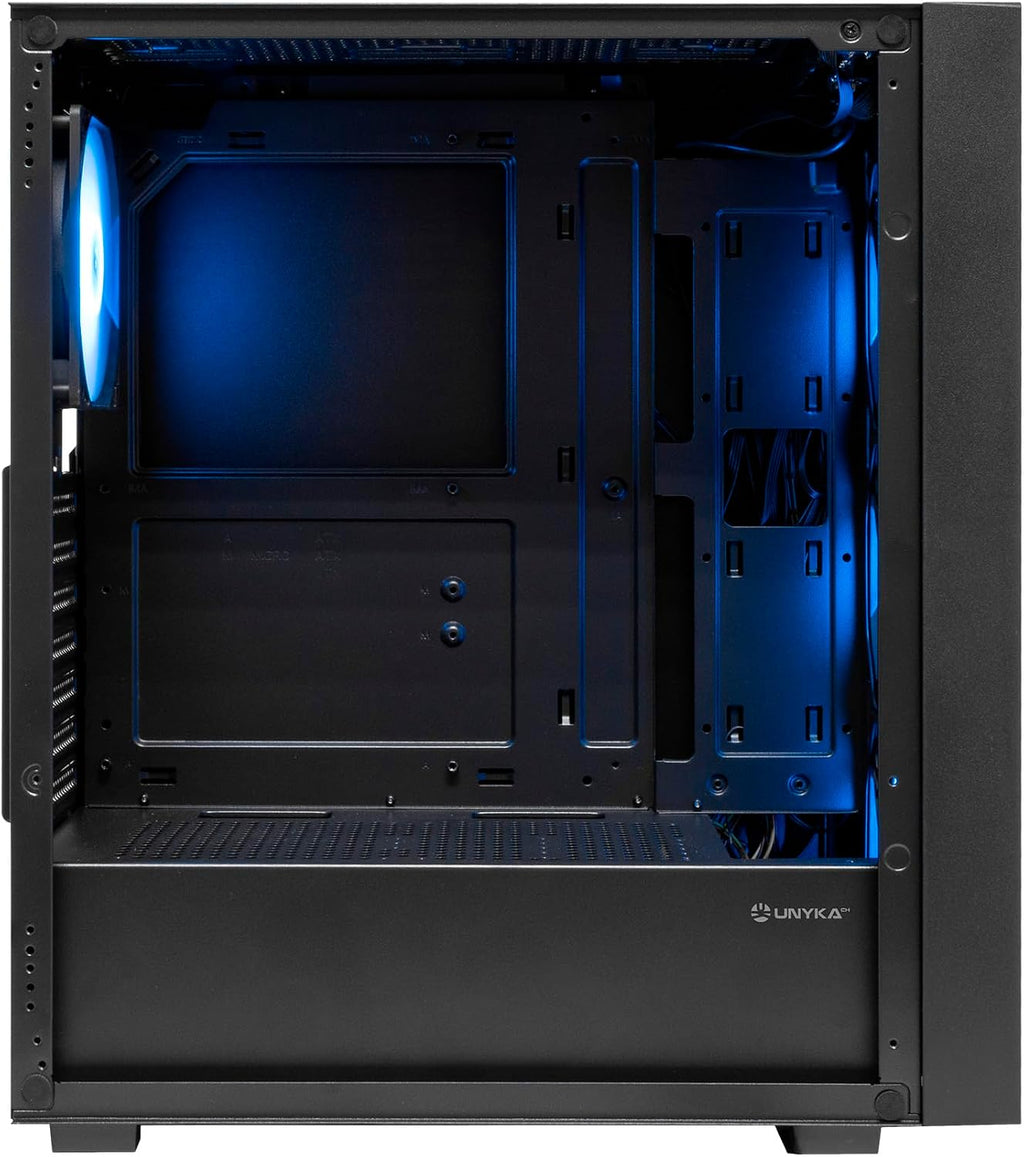 UNYKAch Revelat Madeira Black ATX-fodral med härdat glassida, lämpligt för kort upp till 425 mm och vätskekylning upp till 360 mm