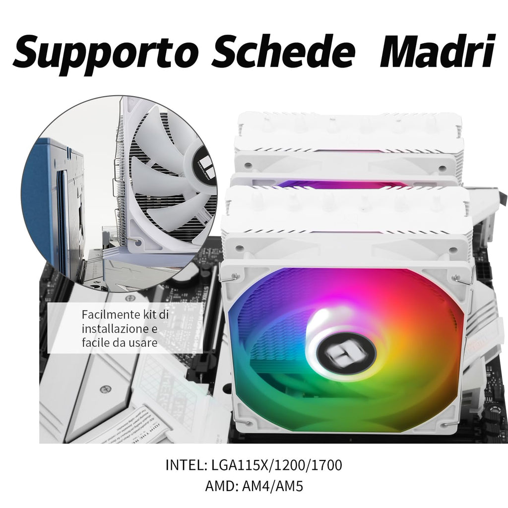 TR Peerless Assassin 120 SE svart, 6 värmerör, 2 x 155 mm, hög kylning PWM TL-C12C för AM4/AM5 och Intel LGA 1851/1700/1150/1151/1200 (svart, PA120SE)