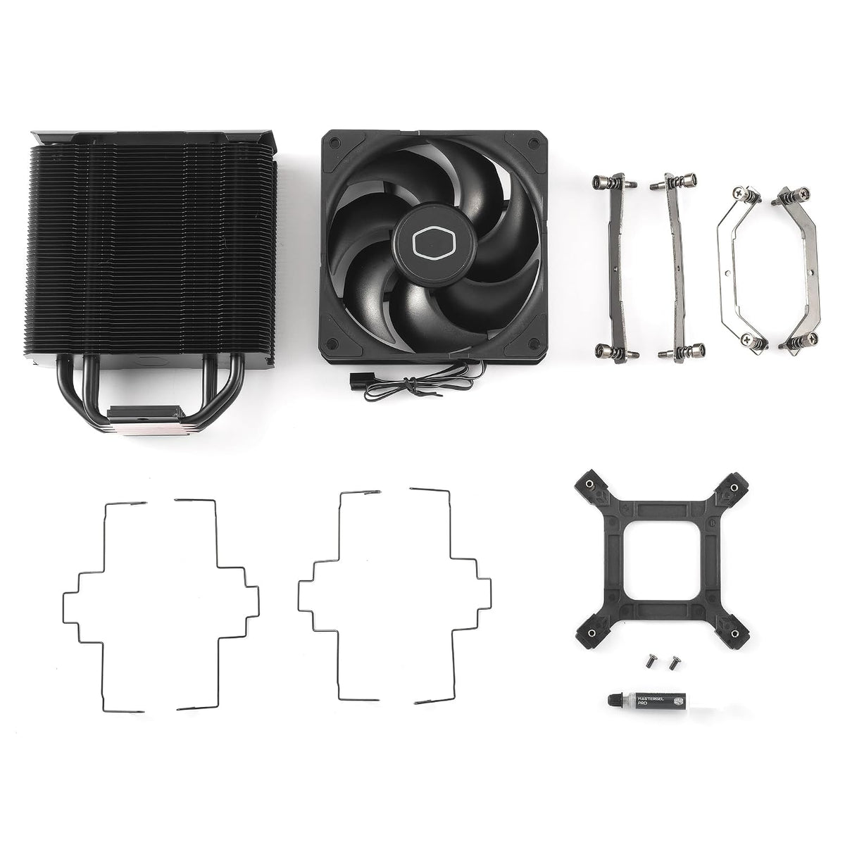 Cooler Master Hyper 212 Black CPU-Luftkylare - Aluminiumfinish, 4 Kontinuerliga Direktkontaktvärmerör, SickleFlow 120 Edge Fläkt, LGA1700 & AM5 Fäste - Svart