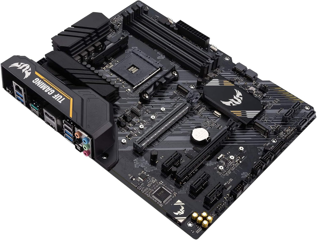 Asus TUF Gaming B450-Plus II moderkortsbas AM4 (ATX, AMD Ryzen, DDR4-minne, M.2, USB 3.1 Gen1+ Gen2, Aura Sync, Ai brusreducerande mikrofon)