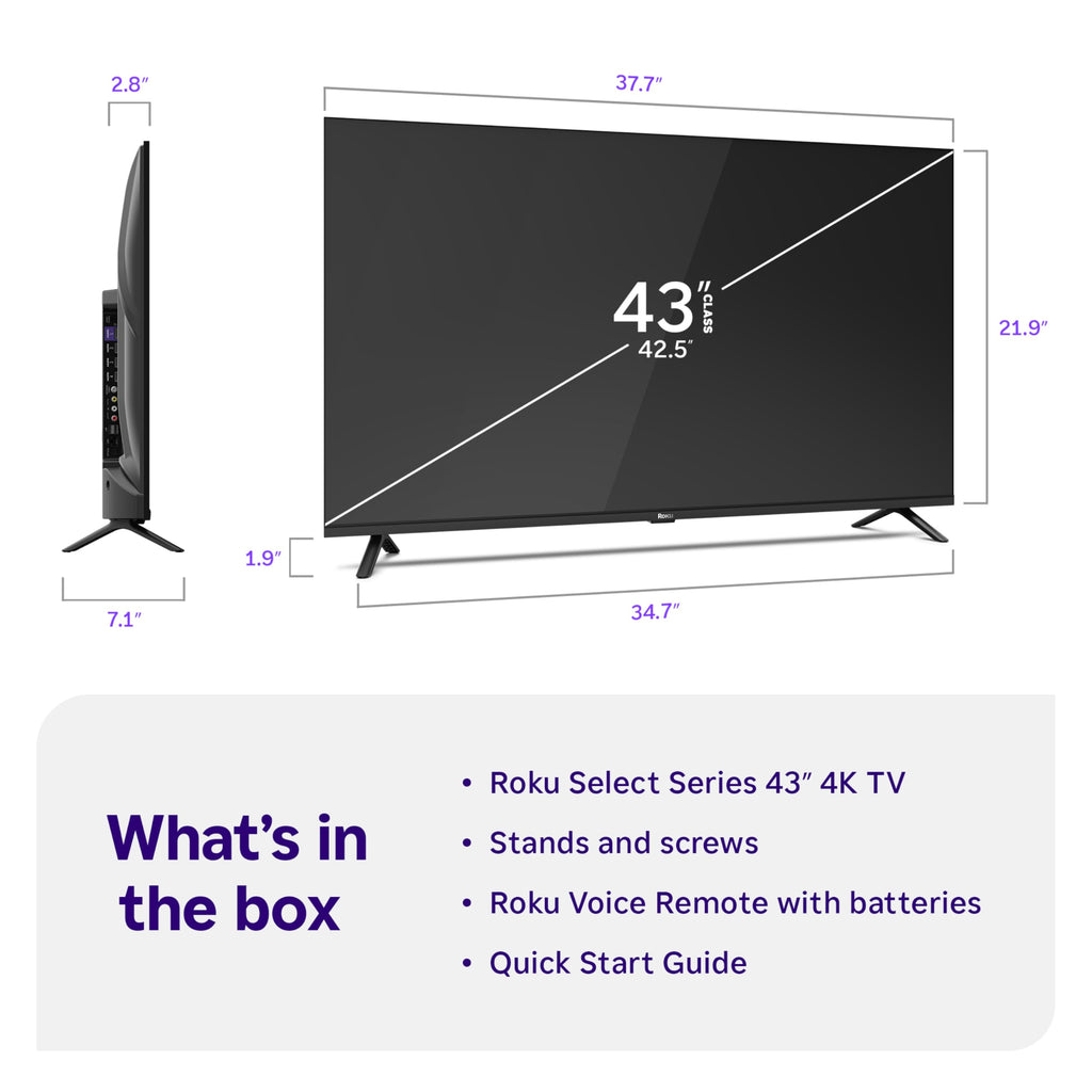 Roku 50-Inch Select Series Smart TV 2026-4K QLED TV - Roku TV