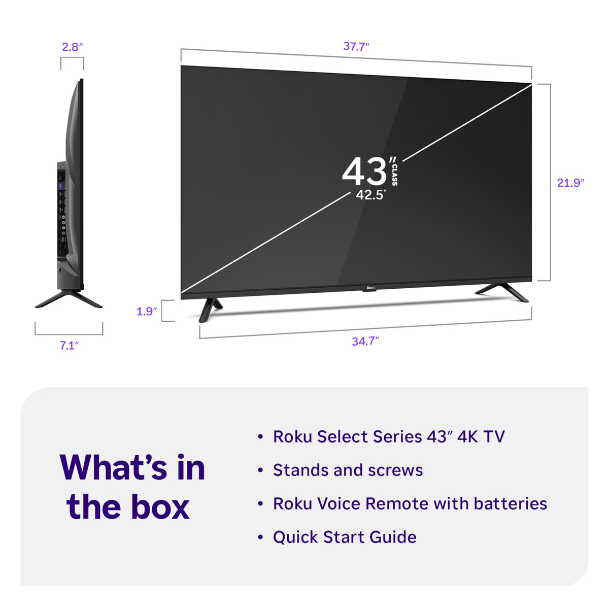 Roku 50-Inch Select Series Smart TV 2026-4K QLED TV - Roku TV