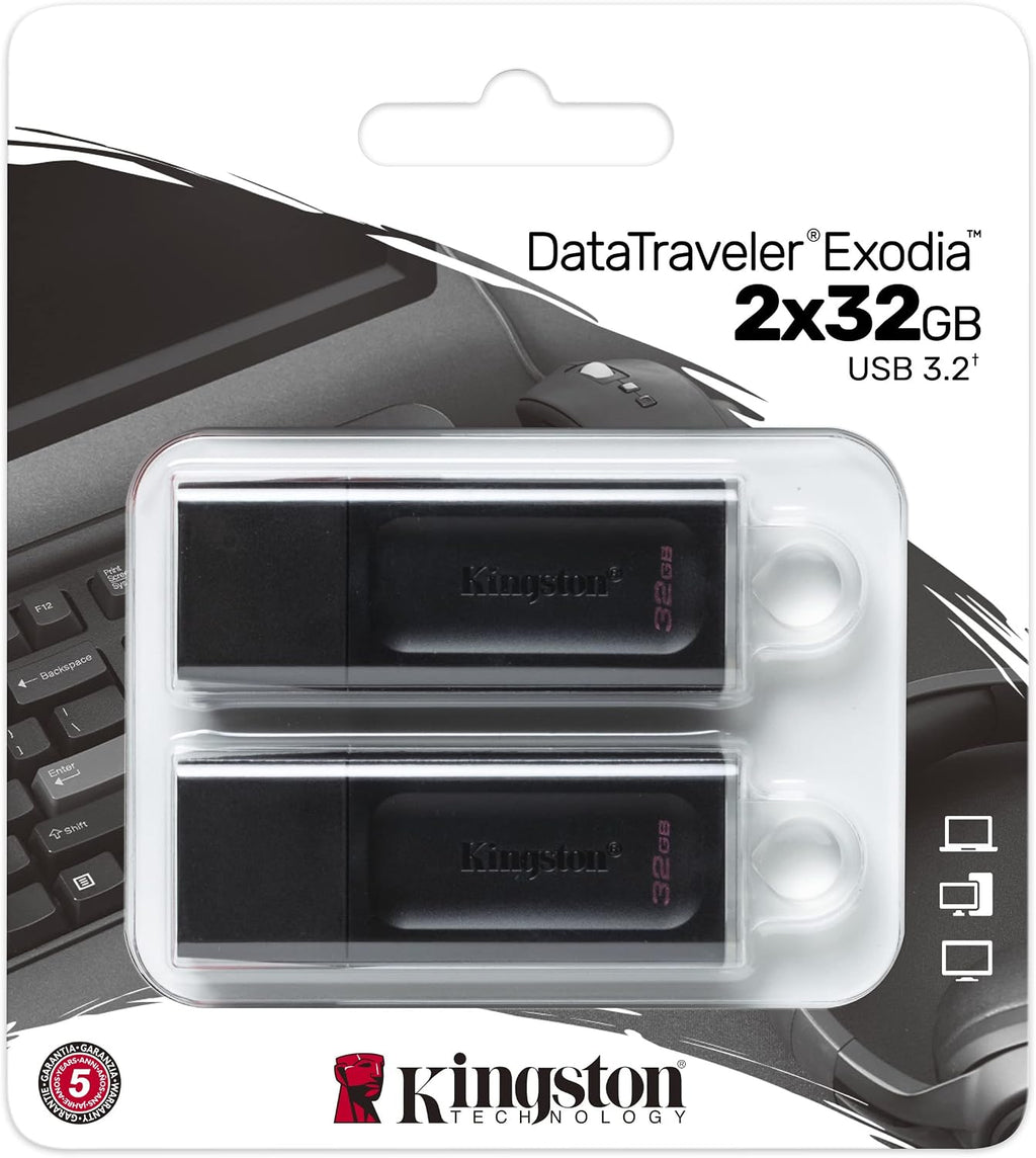 Kingston DataTraveler Exodia DTX/64GB-2P USB-minne USB 3.2 Gen 1 – med skyddskåpa och nyckelring i flera färger