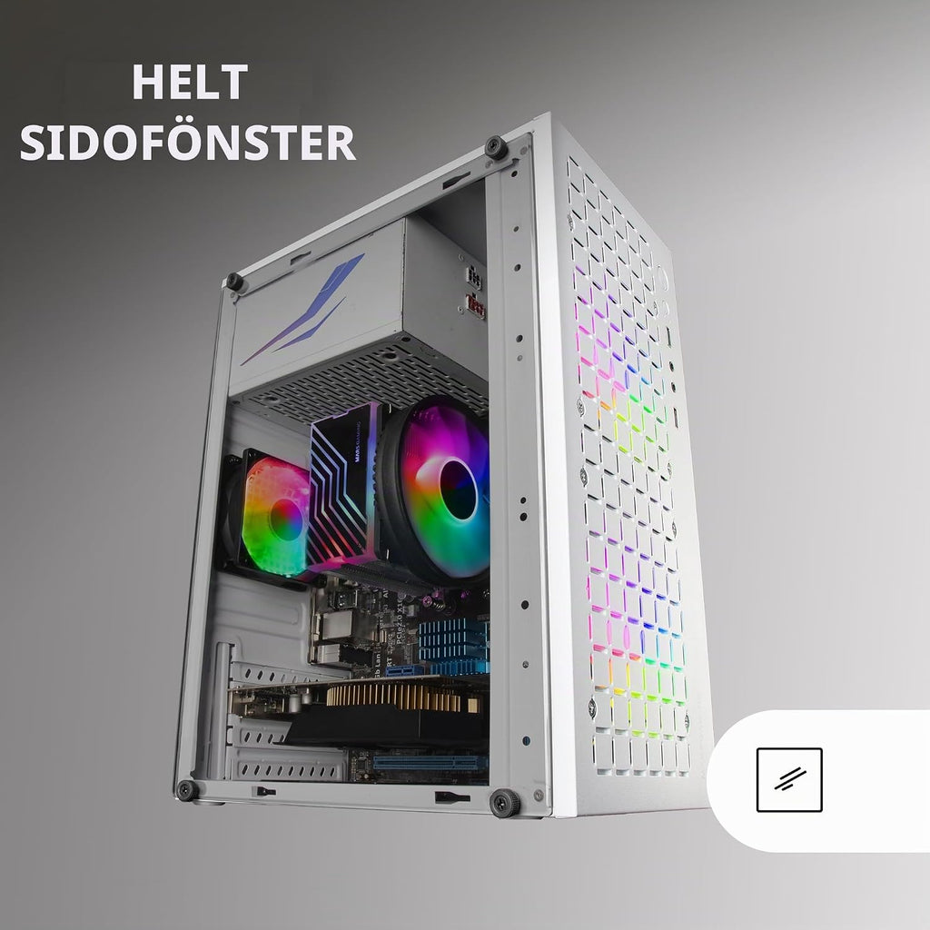 Mars Gaming MC-S1, ultrakompakt Micro-ATX PC-fodral, ARGB frontbelysning 12 lägen, FRGB-fläkt, spelfodral för helsidofönster, stöder vätskekylare upp till 120 mm, rosa